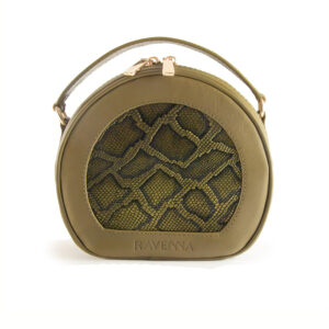 Bolso de piel color musgo elegante para ejecutivas
